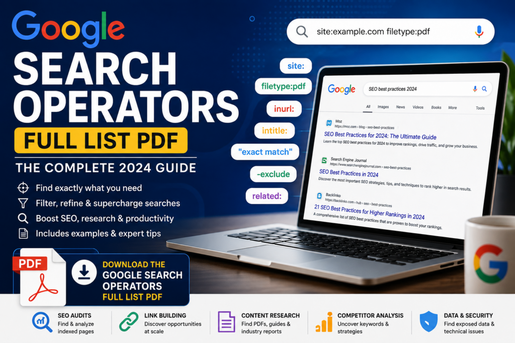 Google Search Operators Full List PDF